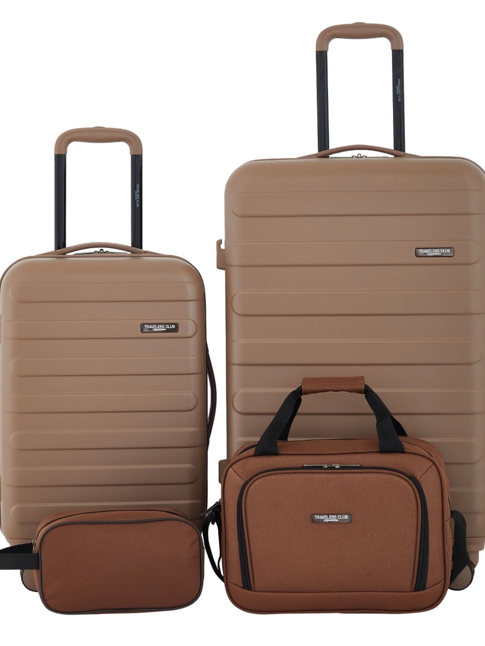 TRAVELERS CLUB AUSTIN 4 PIECE HARDSIDE LUGGAGE SET 4-Piece Luggage Set - Brown - Picture 2 of 12